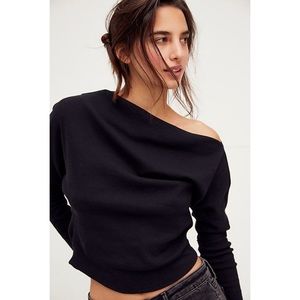 Free People- We the Free Fuji Thermal Top. Black, Large. Brand New.